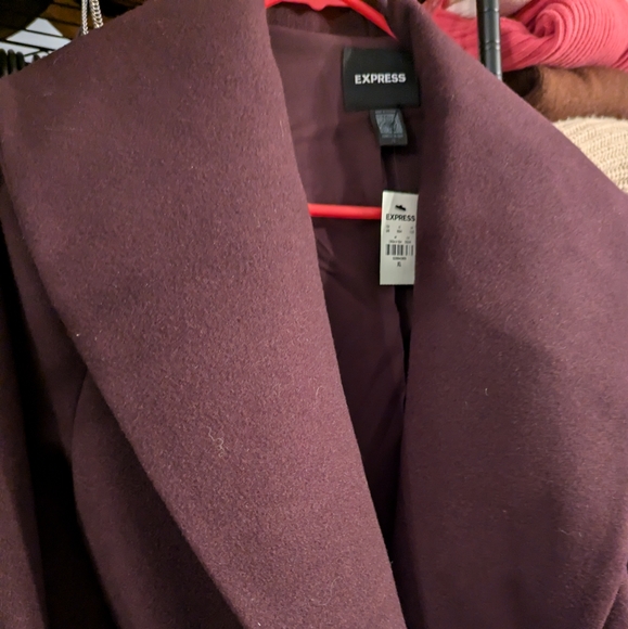 Express Conscious Edit Purple Coat - Picture 3 of 6